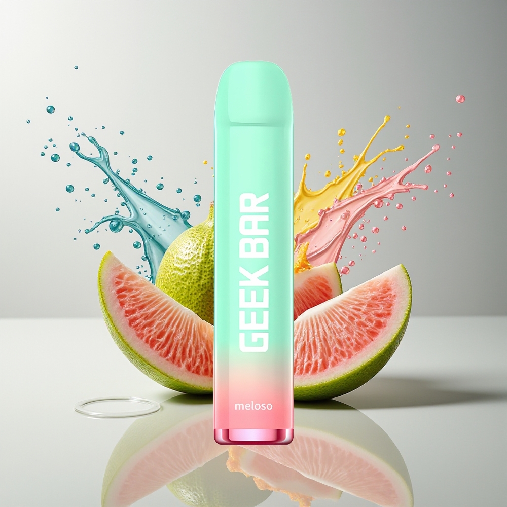 GEEK BAR Meloso 600 Puffs Engangs Damp Dansk Engros med Guava Is (2ml, 550mAh, 20mg)