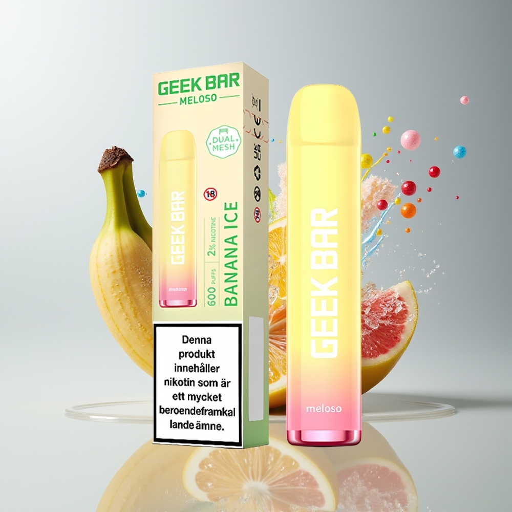 GEEK BAR Meloso 600 Puffs Engangs Vape Dansk Engros Bananis
