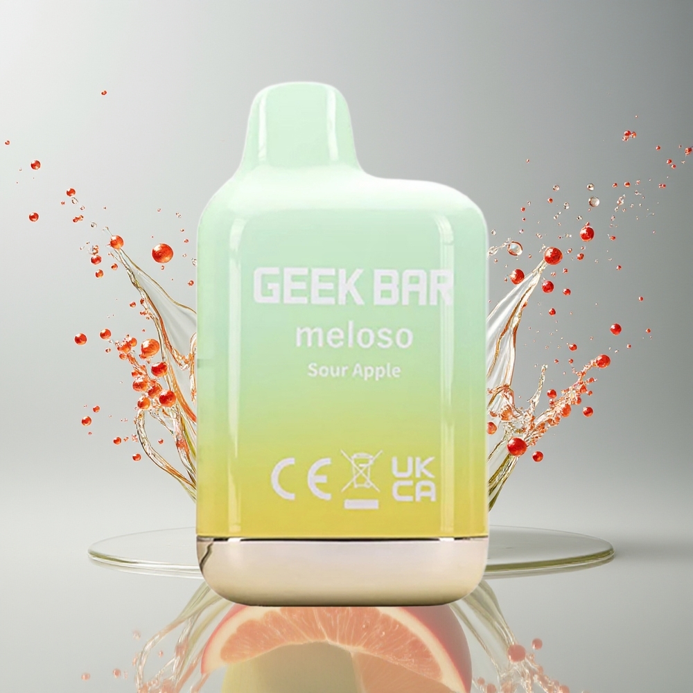 GEEK BAR Meloso Mini 600 Puffs Dansk Engros Bærbar E-cigaret med 550mAh og Sur Æble (Sour Apple)