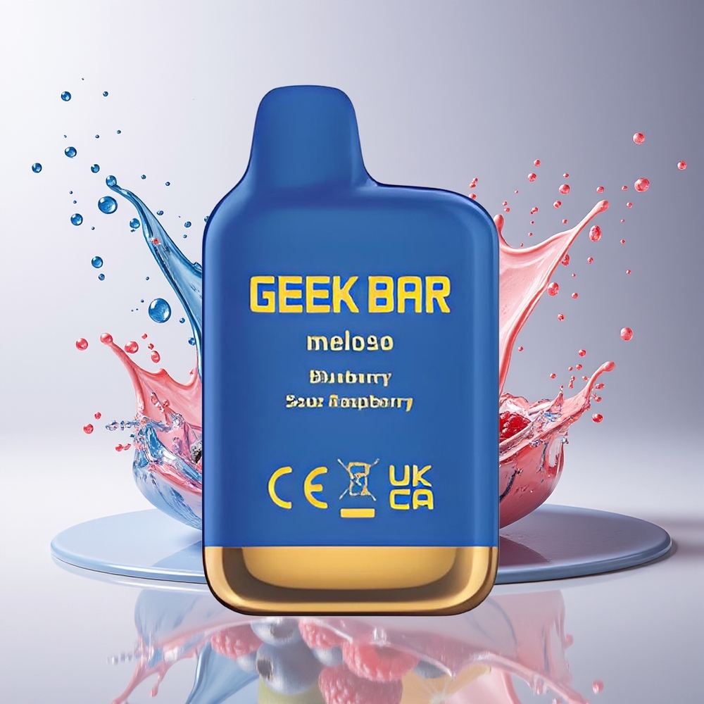 GEEK BAR Meloso Mini 600 Puffs Dansk Engros Disposable Vape Blåbær Sure Hindbær (550mAh, 2ml, 20mg Salt Nicotine)