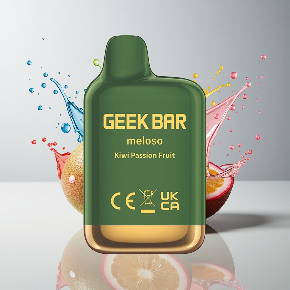 GEEK BAR Meloso Mini 600 Puffs Dansk Engros Disposable Vape Kiwi Passionsfrugt med 550mAh Batteri og 2ml E-væske