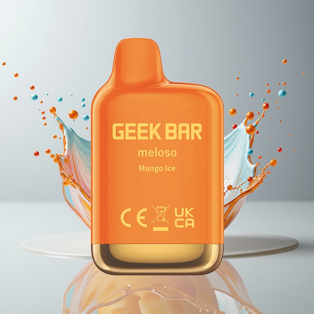 GEEK BAR Meloso Mini 600 Puffs Dansk Engros Disposable Vape Mango Is med 550mAh Batteri og 2ml 50VG/50PG E-væske