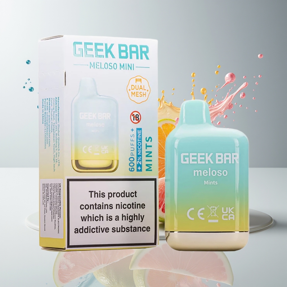 GEEK BAR Meloso Mini 600 Puffs Dansk Engros Disposable Vape med 550mAh batteri og 2ml 50VG/50PG e-liquid