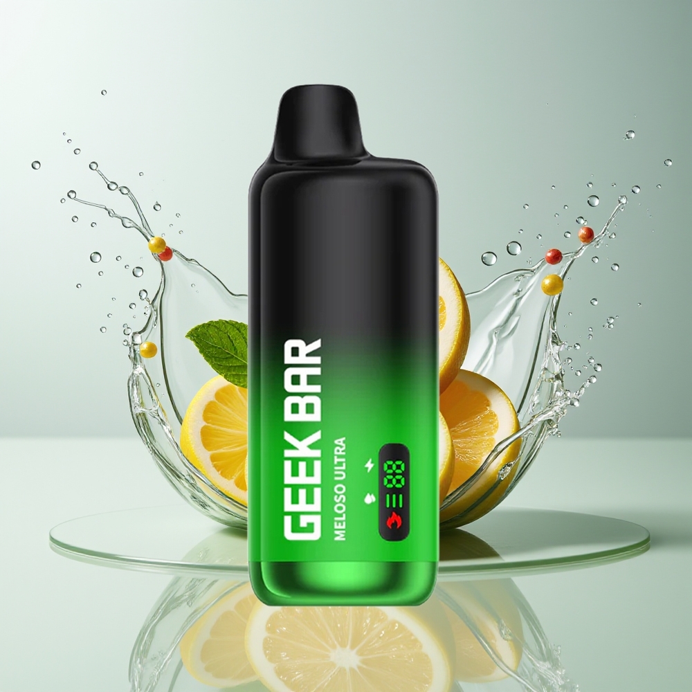 GEEK BAR Meloso Ultra 10000 Puffs Dansk Engros Disposable Vape Citron Mynte med 5% Nikotin og USB-C Opladning