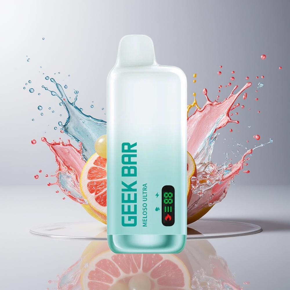 GEEK BAR Meloso Ultra 10000 Puffs Dansk Engros Disposable Vape med 5% Nikotin, USB-C Opladning og Vindrue Is