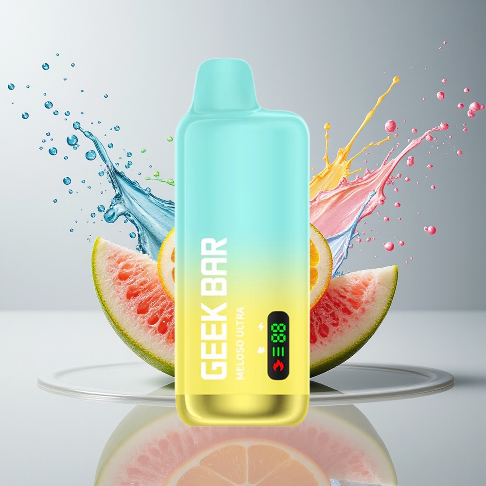 GEEK BAR Meloso Ultra 10000 Puffs Dansk Engros Tropisk Regnbue Eksplosion Dual Mesh Coil USB-C Opladning