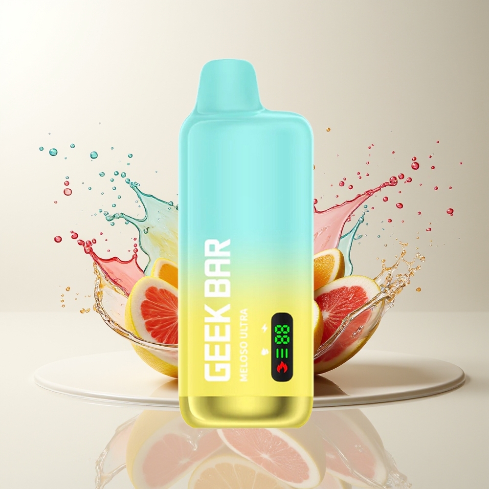 GEEK BAR Meloso Ultra 10000 Puffs Engangs Vape Dansk Engros – 5% Nikotin, 630 mAh, USB-C, Dual Mesh Coil, Smart LED Skærm, Iscreme