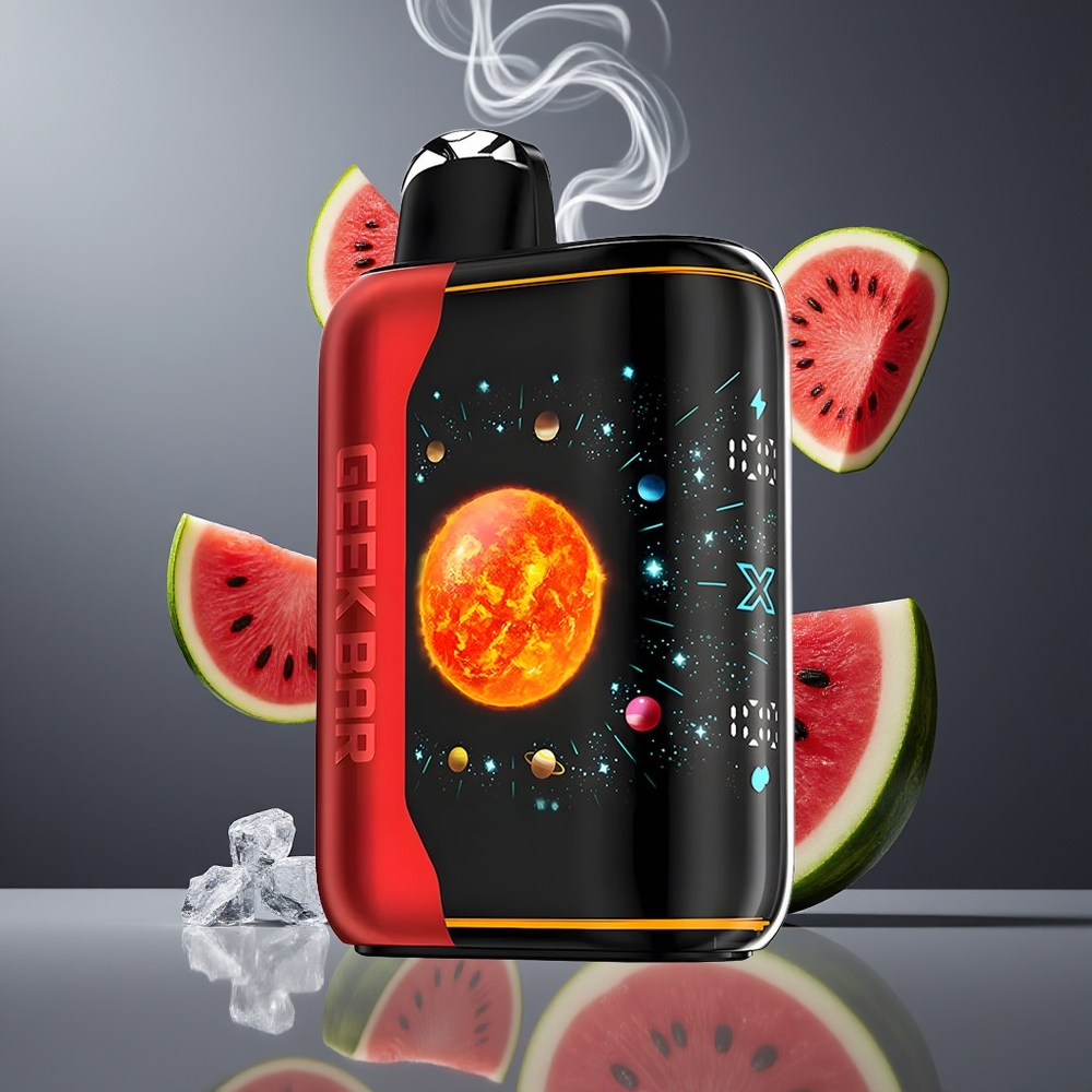 GEEK BAR Platinum Edition 25000 Disposable Vape Vandmelon Is Dansk Engros med 25000 Puffs, Pulse Mode, 20mL E-Liquid og 2% Nikotin