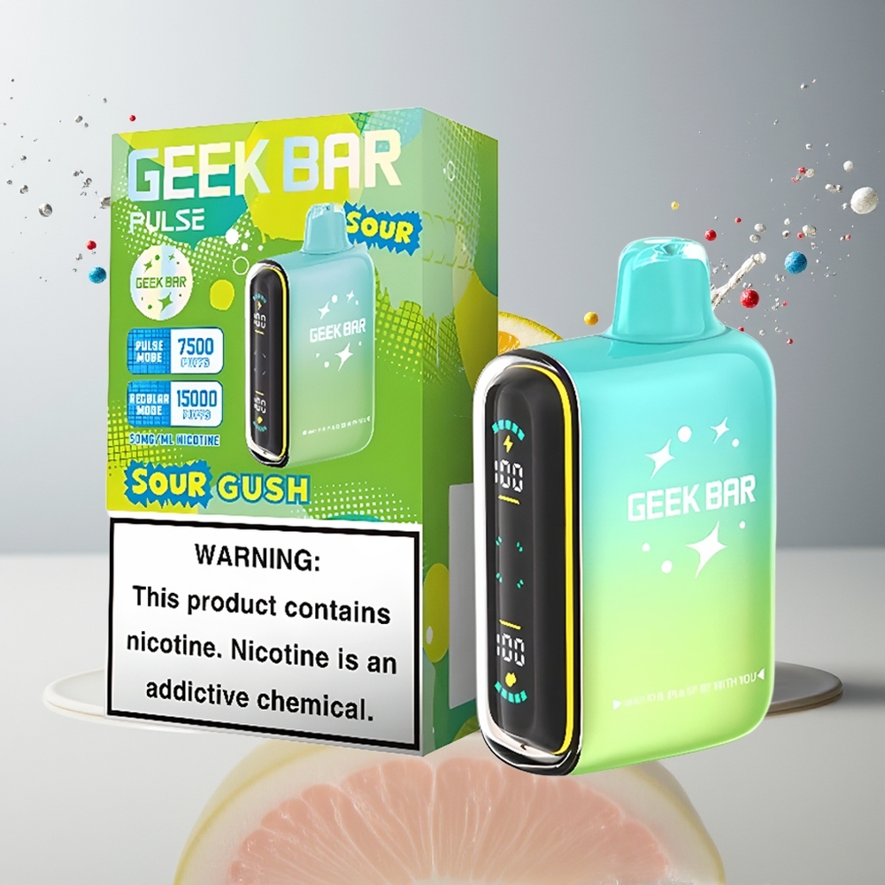 GEEK BAR Pulse 15000 Puffs Engangs Vape Sur Udgave Dansk Engros – 16ML, 5%, 650 mAh