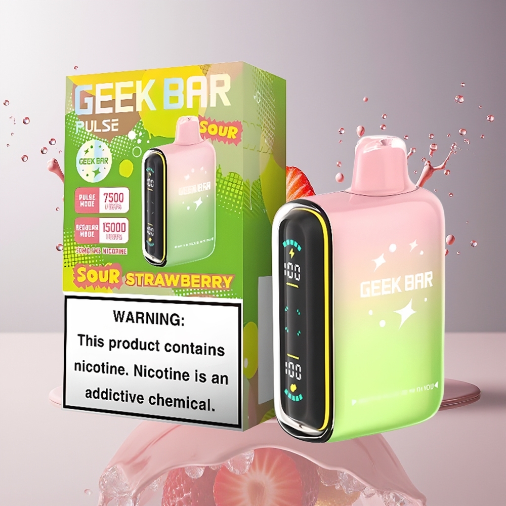 GEEK BAR Pulse 15000 Puffs Engangs Vape Sur Udgave Dansk Engros – 16ML, 5%, 650 mAh