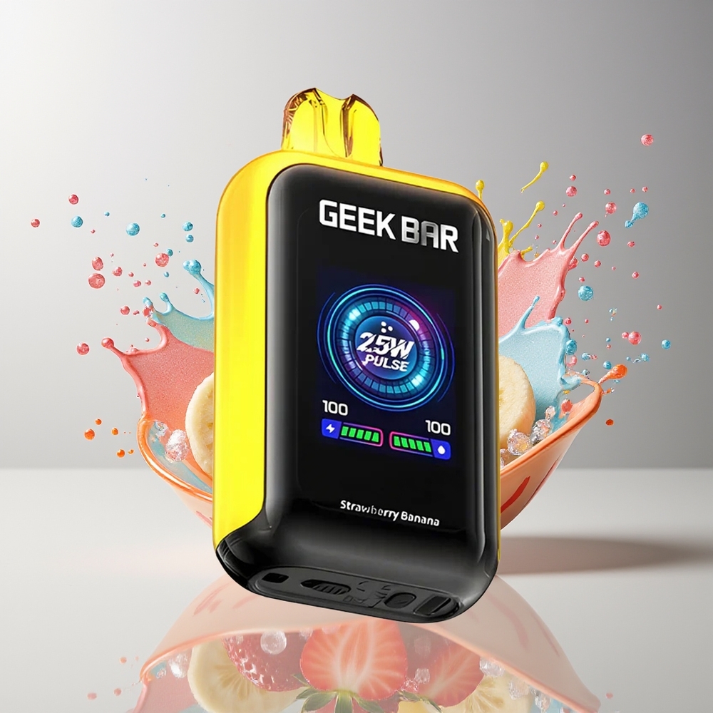 GEEK BAR Skyview 25000 Puffs Dansk Engros Disposable Vape med 16mL E-Væske, 5% Nikotin og 800mAh Type-C Genopladelig Batteri – Jordbær Banan