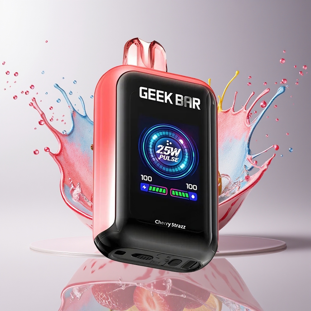 GEEK BAR Skyview 25000 Puffs Dansk Engros Disposable Vape med 16mL E-Væske, 5% Nikotin og 800mAh Type-C Genopladelig Batteri – Kirsebær Strazz
