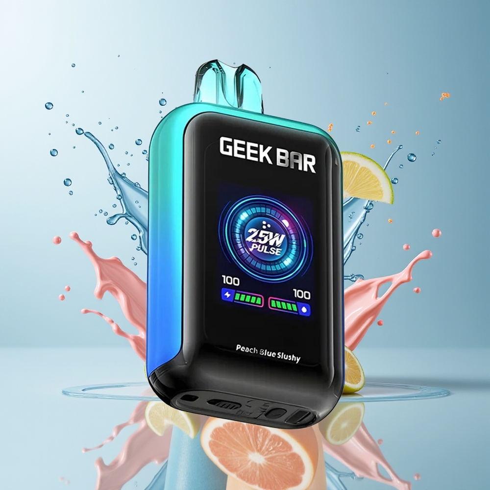 GEEK BAR Skyview 25000 Puffs Disposable Vape Dansk Engros - 16mL E-Liquid, 800mAh Type-C, 3 Vaping Modes, Fersken Blå Slushy
