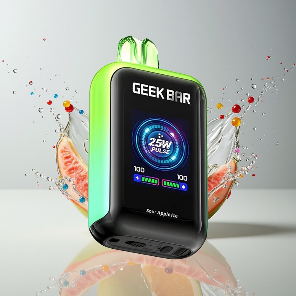 GEEK BAR Skyview 25000 Puffs Disposable Vape Dansk Engros med 16mL E-Væske, 5% Nikotin og 800mAh Type-C Genopladelig Batteri – Sur Æble Is