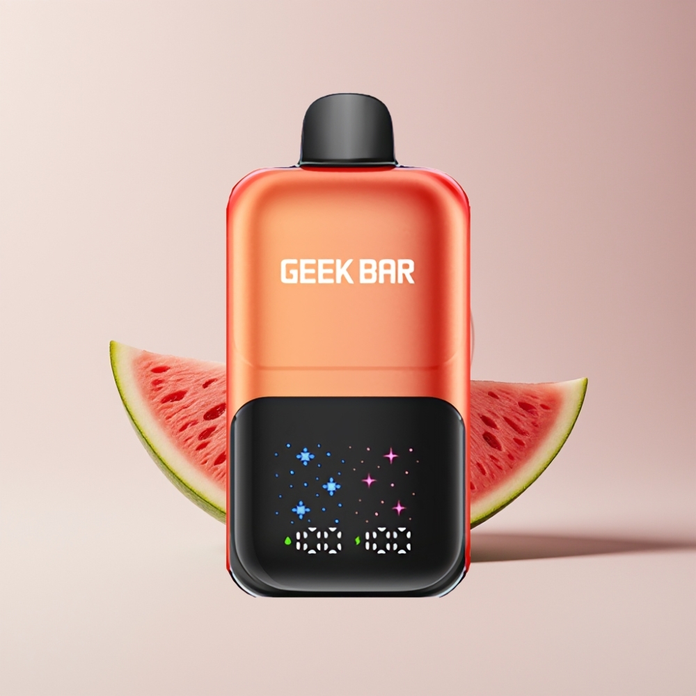GEEKBAR 2GO 20ml 50000 Pugs To Serie Engangs Vape Pen Dansk engros med Vandmelon Bubble Gum Is, Interaktivt Stor Skærm, 3-nivejusterbare Aromakølighed, 5% Nikotinsalt