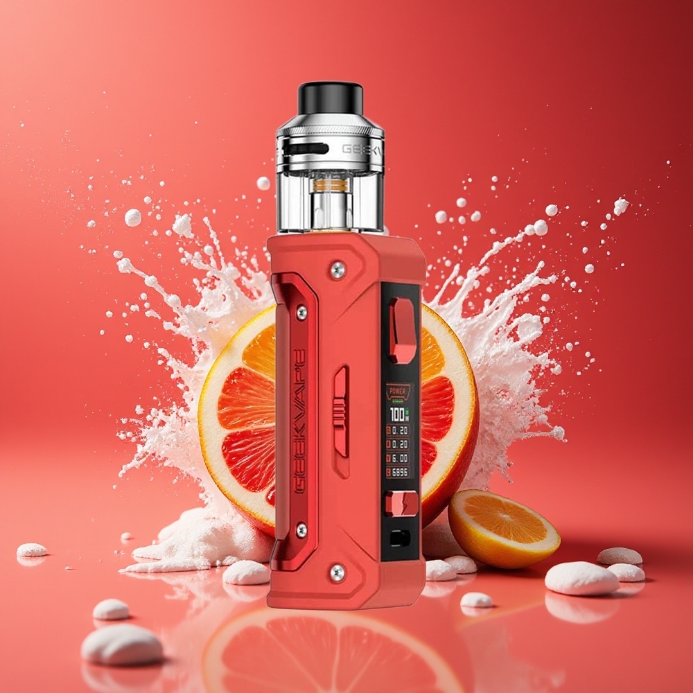 GeekVape E100i Kit Dansk Engros med 3000mAh batteri og 100W effekt i rød