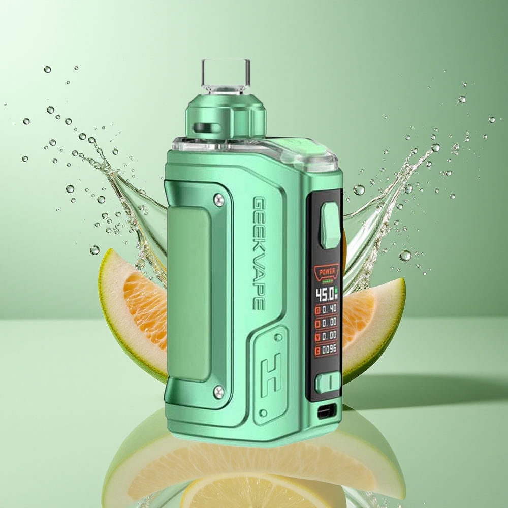 GeekVape H45 (Aegis Hero 2) Pod Mod Kit Crystal Edition Krystalgrøn med 1400mAh batteri og 0,96" TFT-skærm - Dansk engros