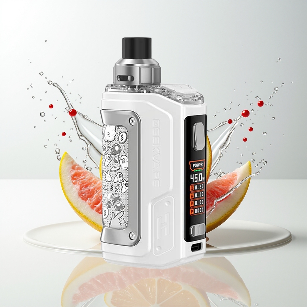 GeekVape H45 (Aegis Hero 2) Pod Mod Kit Dansk Engros med 1400mah batteri og 0.96" TFT skærm – Gummi Hvid