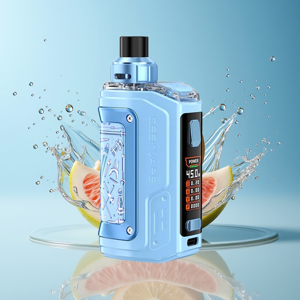GeekVape H45 (Aegis Hero 2) Pod Mod Kit Himmelblå med 1400mAh batteri og 0.96" TFT-skærm - Dansk engros