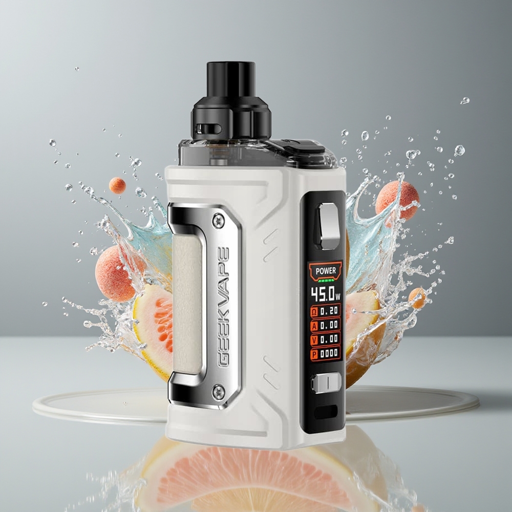 GeekVape H45 Classic (Aegis Hero 2 Classic) Pod Kit Dansk engros med 1400mAh batteri, 4.0ml/2ml tank og 0.96-inch TFT-skærm - Grå