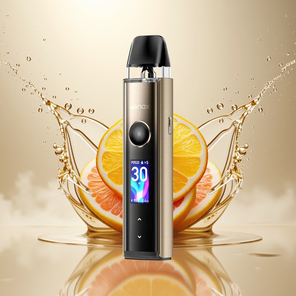 GeekVape Wenax Q Pro Pod System Kit Dansk Engros med 30W Max Output, 0.96'' Smart Screen og 1200mAh Batteri - Solstråleguld