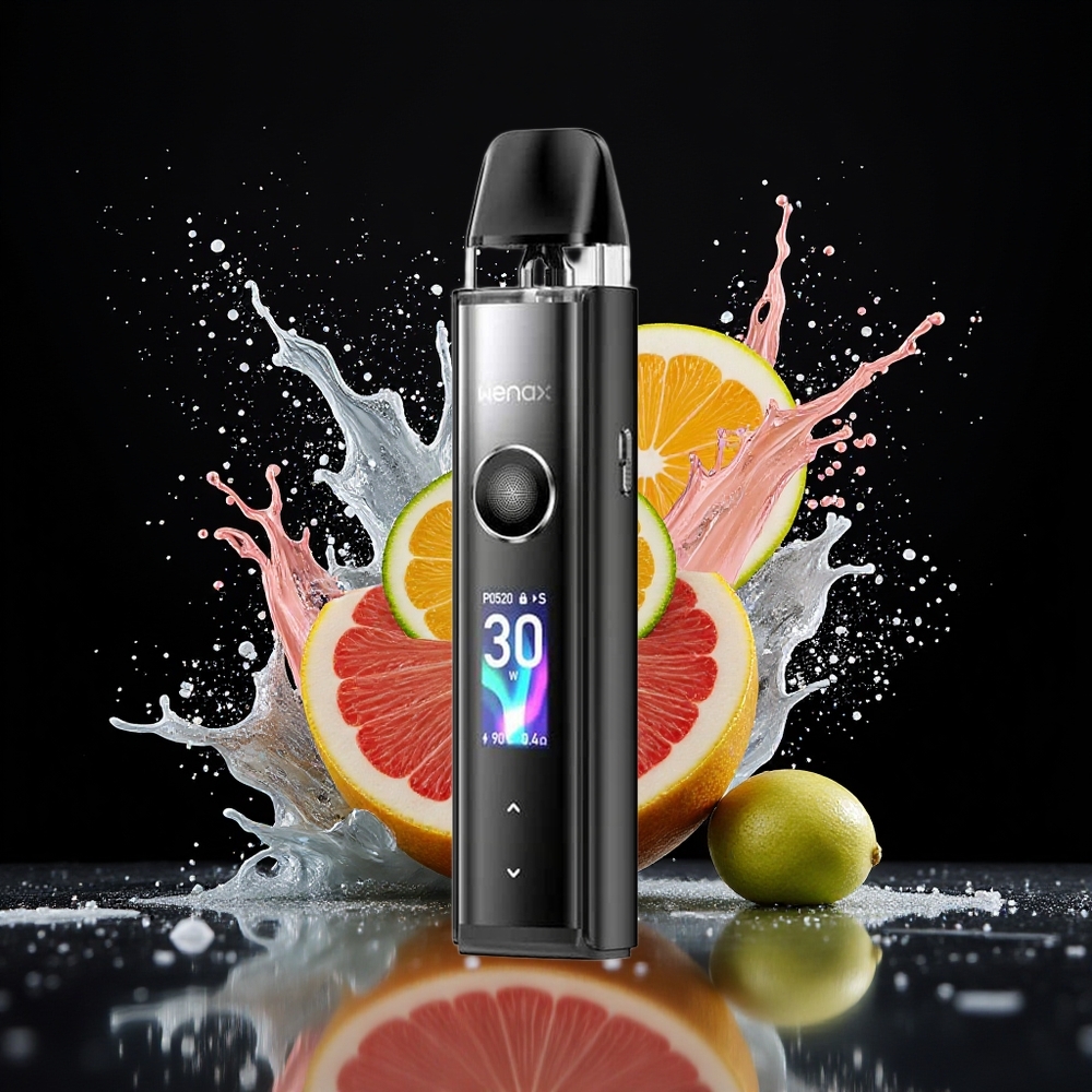 GeekVape Wenax Q Pro Pod System Kit Dansk Engros med 30W Max Output, 1200mAh Batteri og 0,96'' Smart Skærm (Sort)