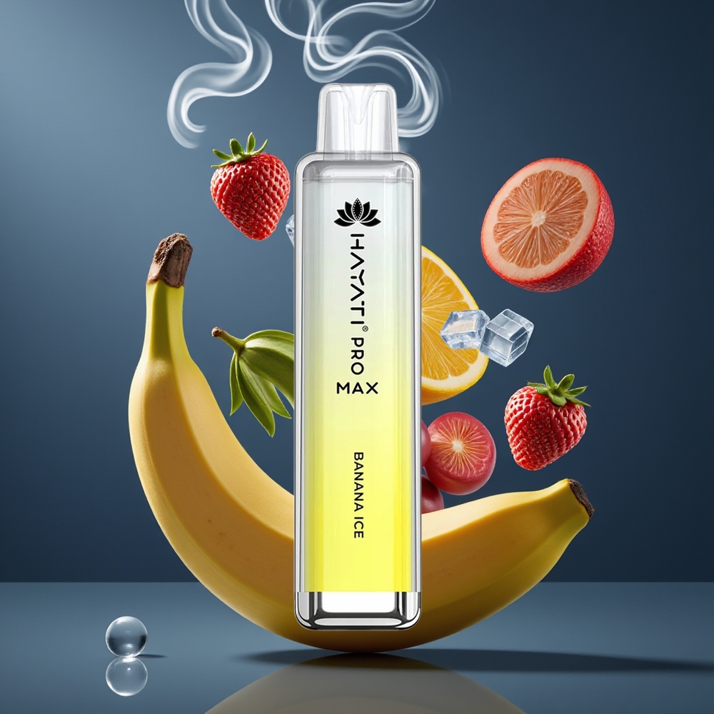 Hayati Pro Max 4000 Puffs Disposable Vape Bananis Is Dansk engros med 1400mAh batteri og 2ml tank