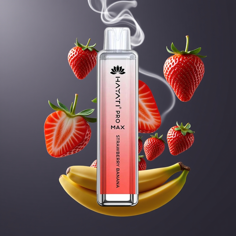 Hayati Pro Max 4000 Puffs Disposable Vape Dansk Engros – Jordbær Banan – 5% Nikotin – 1400mAh – Opladningsbar