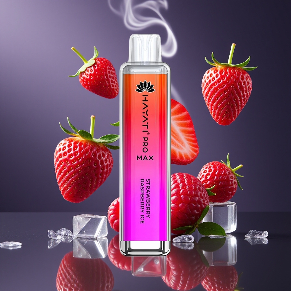 Hayati Pro Max 4000 Puffs Disposable Vape Dansk Engros – Jordbær Hindbær Is med 5% Nikotin, 1400mAh Batteri, 2ml Tank og Opladningsbar