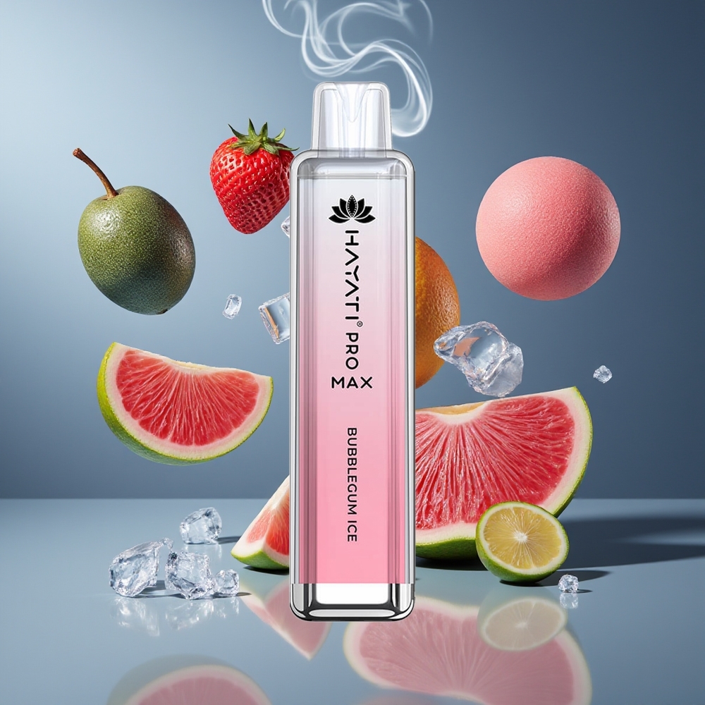 Hayati Pro Max 4000 Puffs Disposable Vape Dansk Engros med 1400mAh batteri og Bubblegum Is smag