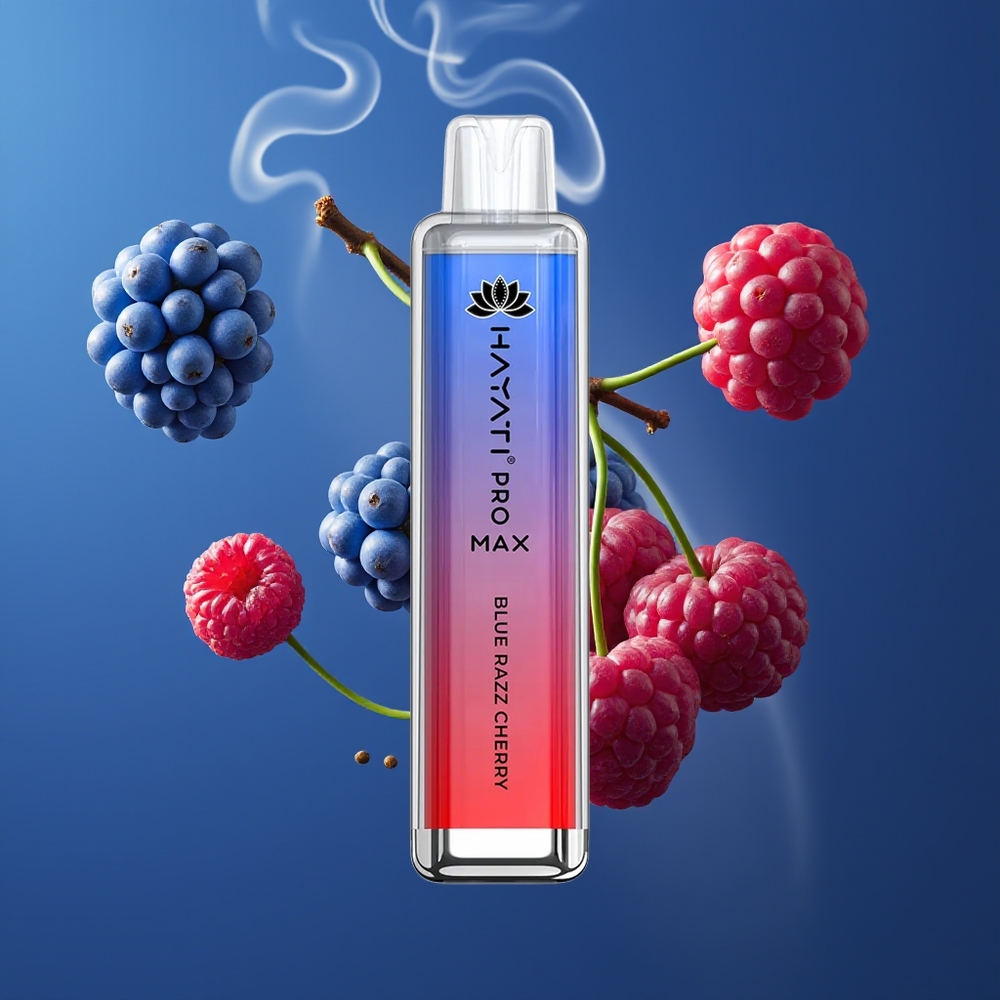 Hayati Pro Max 4000 Puffs Engangs Damp Dansk Engros – Blå Hindbær Kirsebær – 5% Nikotin, 1400mAh, 2ml Tank