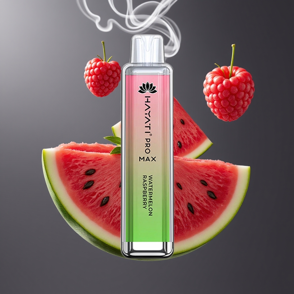 Hayati Pro Max 4000 Puffs Engangs Vape Dansk Engros - Vandmelon Hindbær (2ml/10ml, 1400mAh, 2%/5% Nikotin)