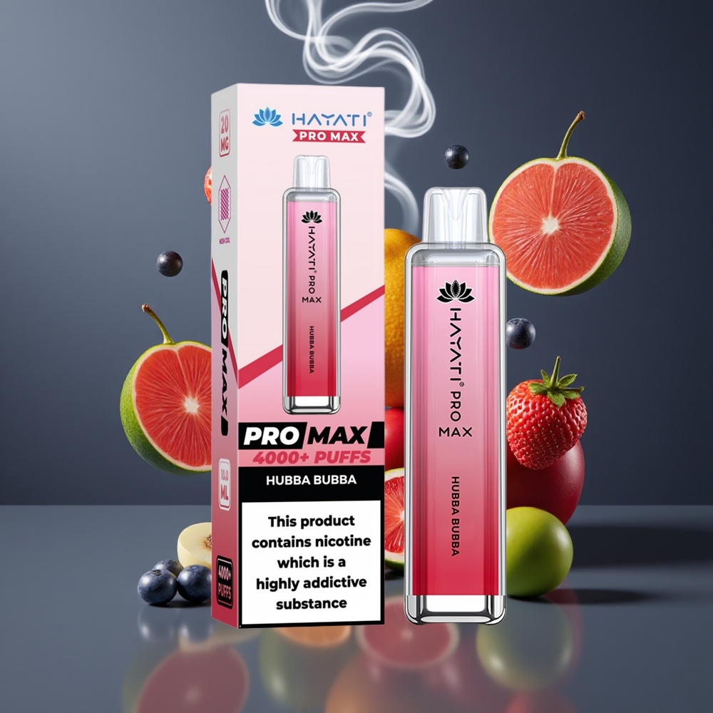 Hayati Pro Max 4000 Puffs Engangs Vape med 1400mAh Batteri og Crystal Look - Dansk Engros