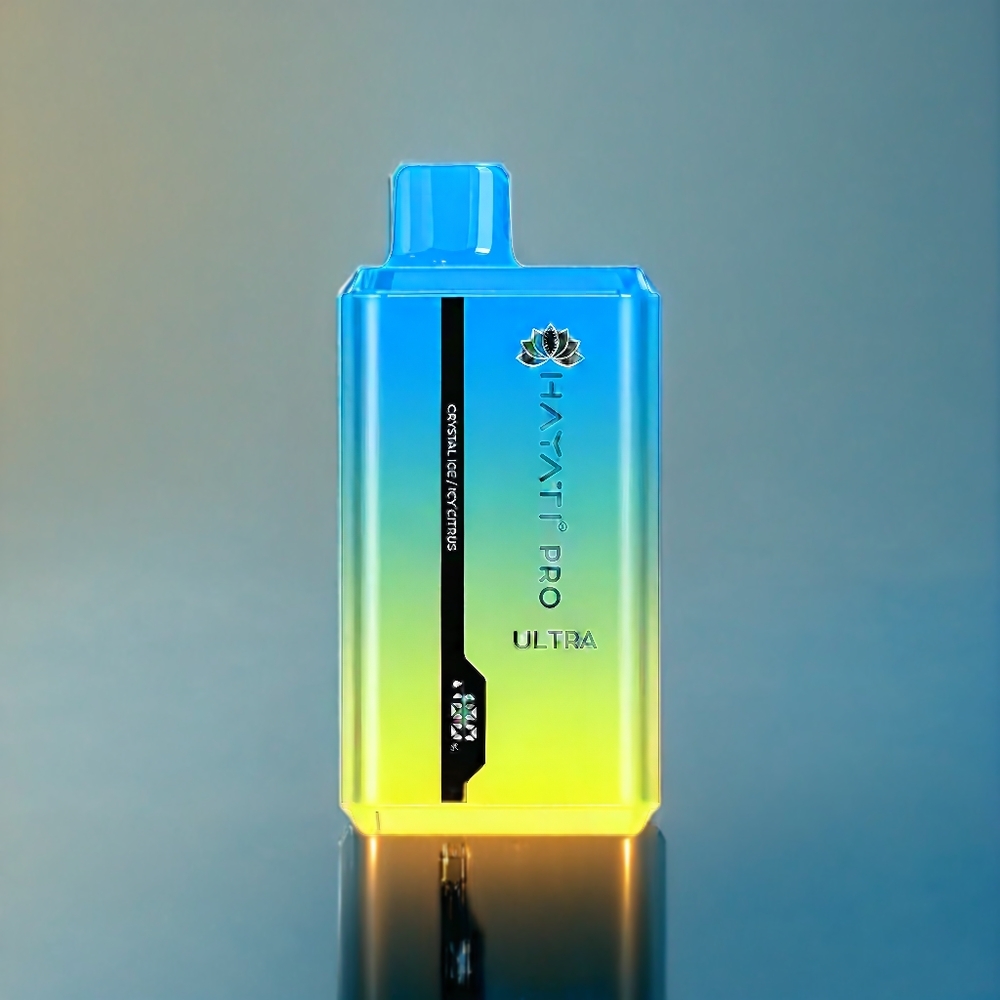 Hayati Pro Ultra 15000 Puffs Dansk engros med 850mAh batteri og 2 12ml e-væske - Crystal Ice Iskold Citrus