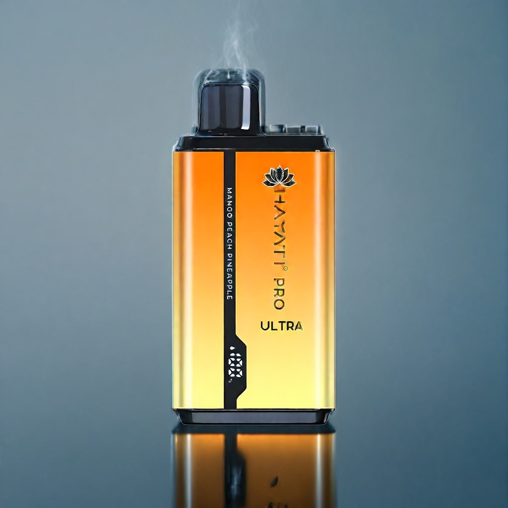 Hayati Pro Ultra 15000 Puffs Dansk engros med 850mAh batteri og 2 12ml e-væske (Mango Fersken Ananas)