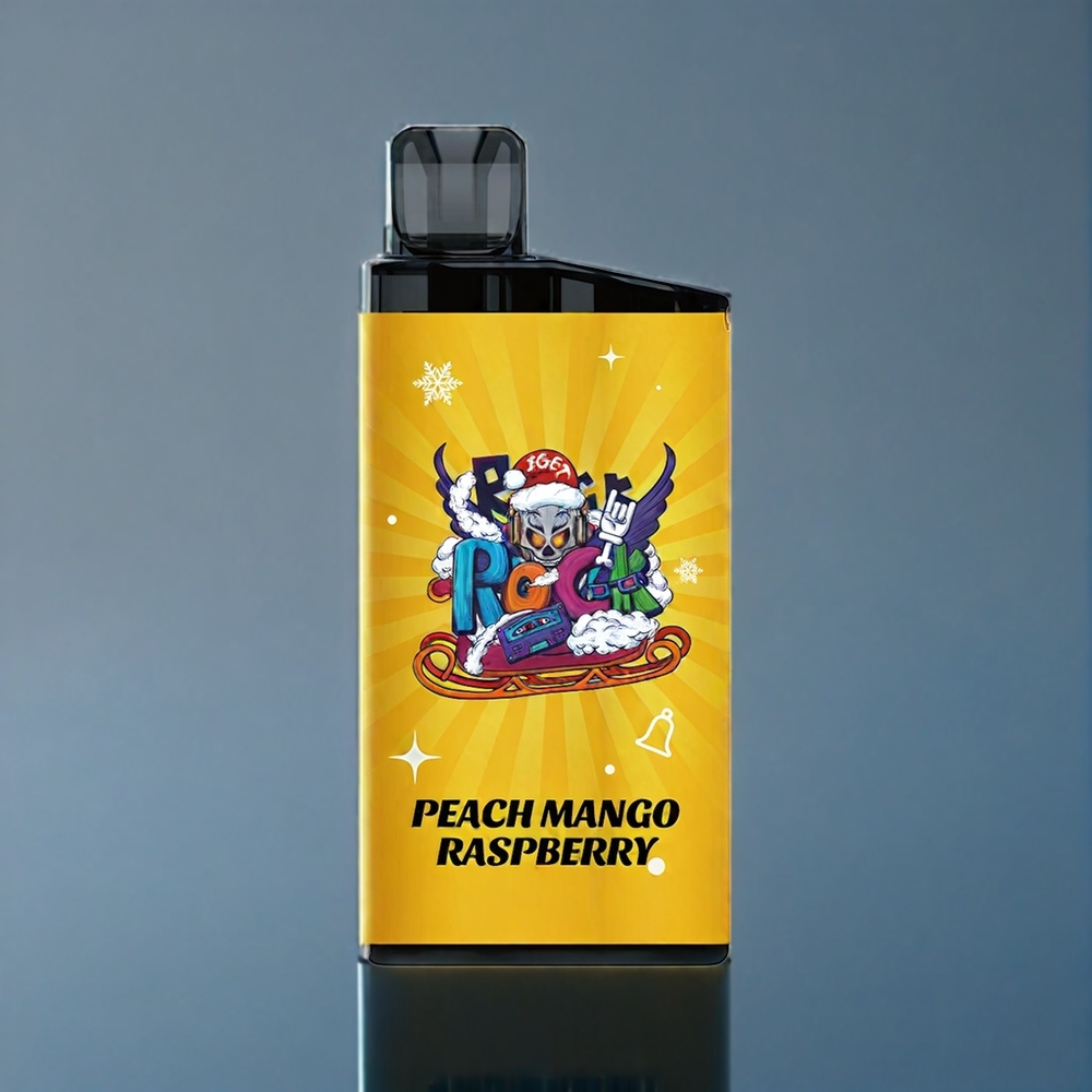 Iget Bar 3500 Puffs Fersken Mango Hindbær Dansk Engros - 1400 mAh, 1.2 Ohm Mesh spole