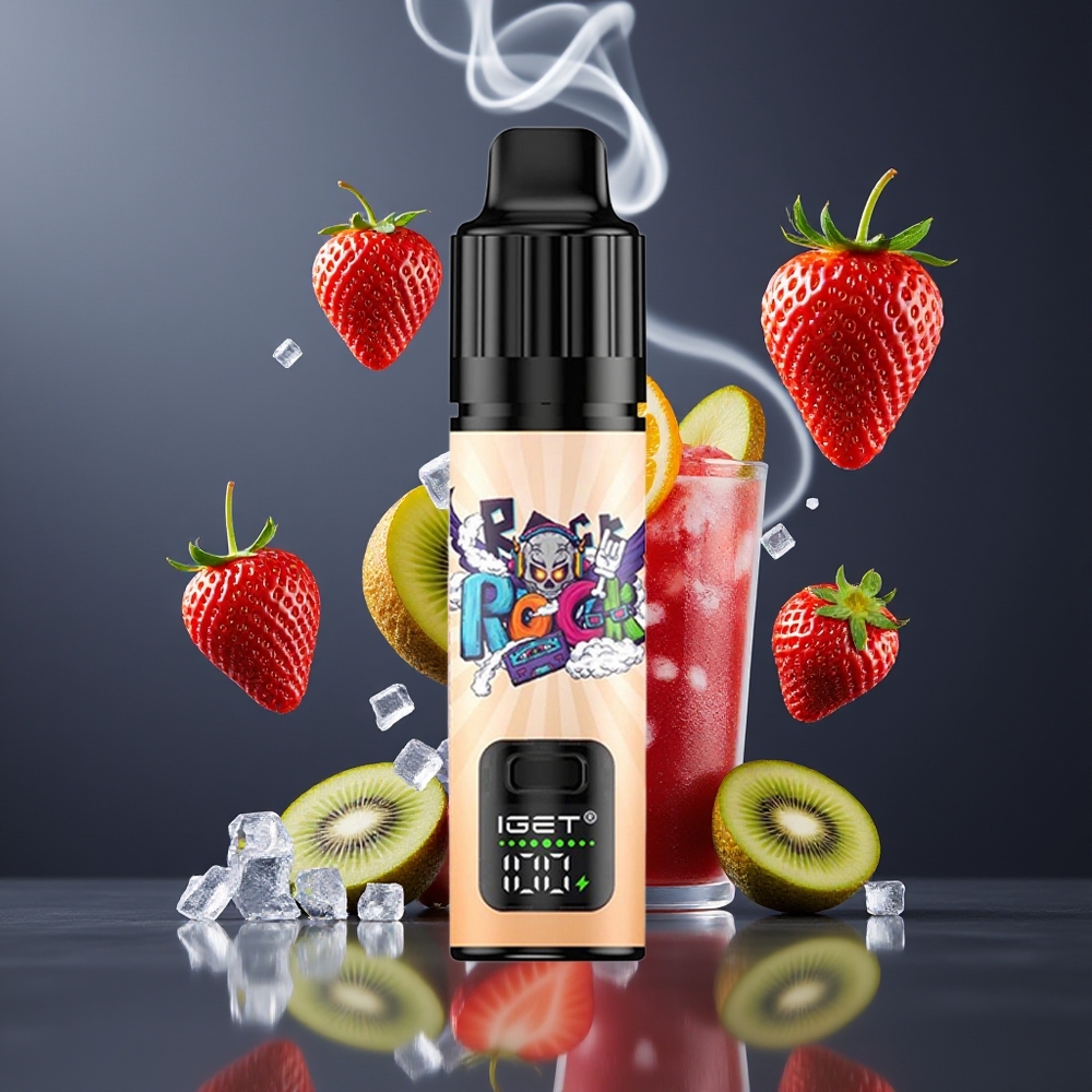 IGET BAR PLUS S3 POD 10000 Puffs Disposable Vape Dansk engros – Jordbær Kiwi Is (5% Nikotin, 18 ml E-væske, 950 mAh)