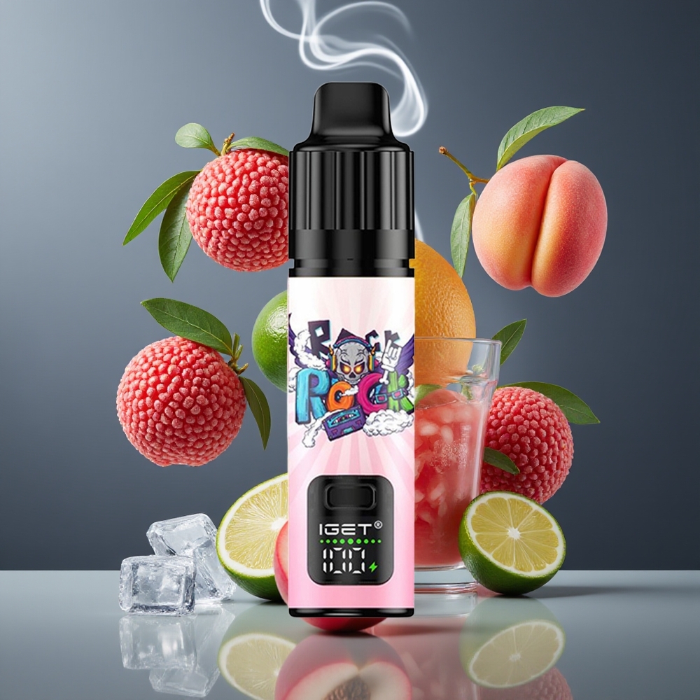 IGET BAR PLUS S3 POD 10000 Puffs Disposable Vape Peach Lychee Lime Is (Fersken Lychee Lime Is) Dansk engros 5% Nikotin 18 ml