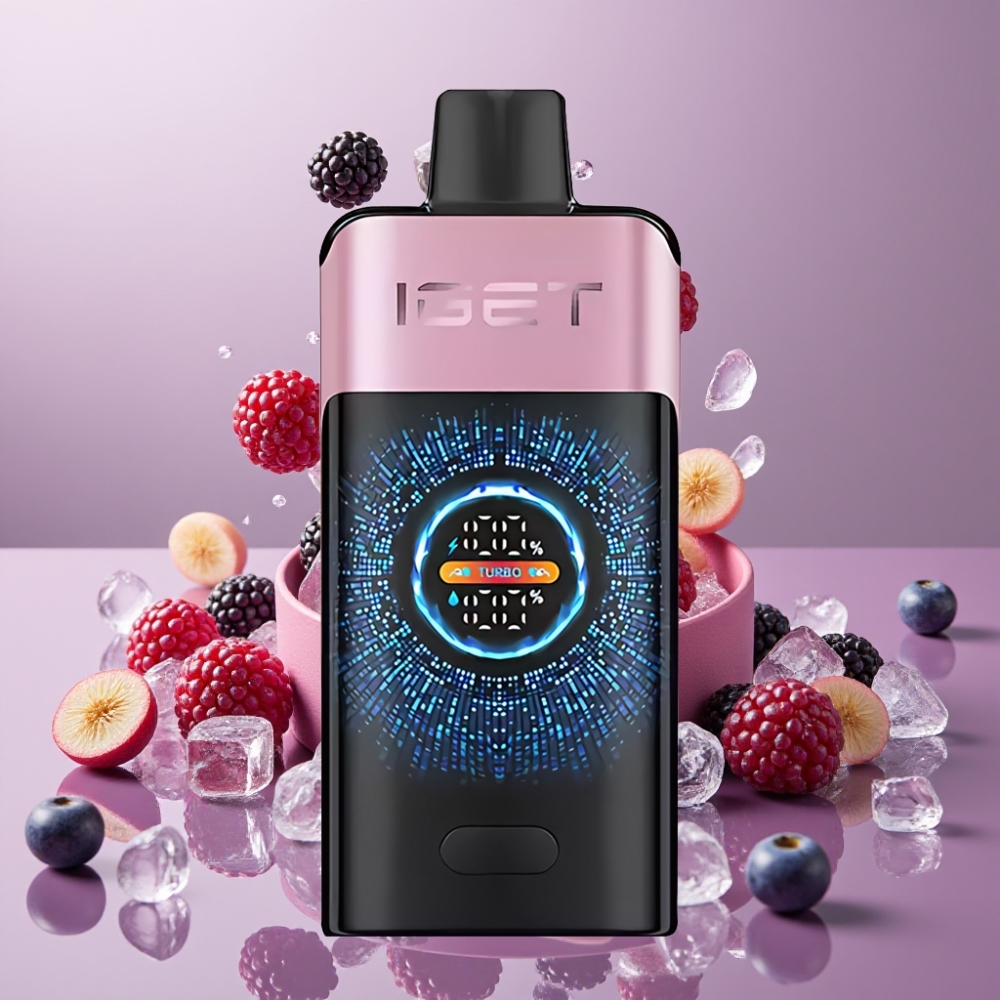IGET ONE 12000 Puffs Engangs E-cigaret Dansk Engros – 2700 mAh, 0.6 ohm Dual Mesh Coil, Brombær Is