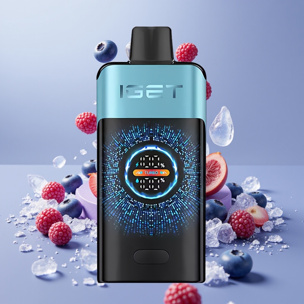 IGET ONE 12000 Puffs Engangs Vape Dansk Engros - Blåbær Is, 2700 mAh, Curved Skærm