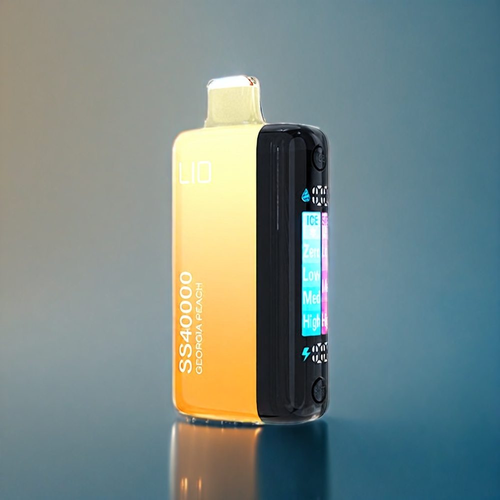 IJOY LIO SS40000 Engangs Vape Dansk Engros - 40000 Puffs, 22ML, Type-C, Justerbar Luftgennemstrømning, Georgisk Fersken