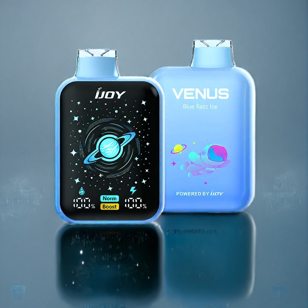 IJOY VENUS 25000 Puffs Engangs Vape Dansk Engros - Blå Hindbær Is - 20ML / 900 mAh / 0.4 Ohm Dobbelt mesh spole
