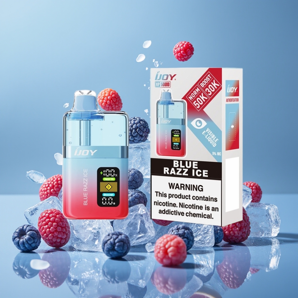 IJOY XP50000 Engangs Vape Dansk Engros – 50000 Puffs, 50mg/ml, Blå Hindbær Is