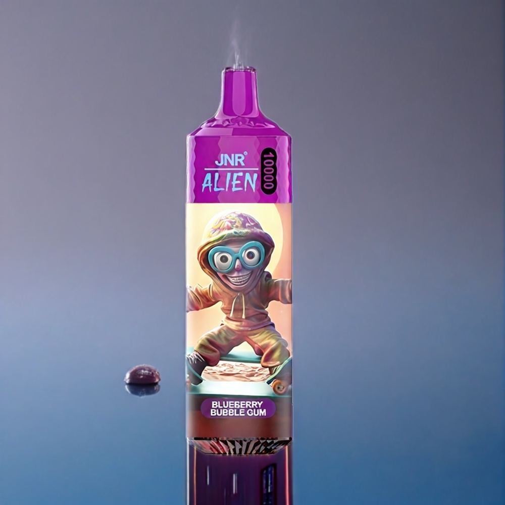 JNR Alien 10000 Puffs Dansk engros - Blåbær Bubblegum med 20ml e-væske, Type-C opladning & RGB-belysning