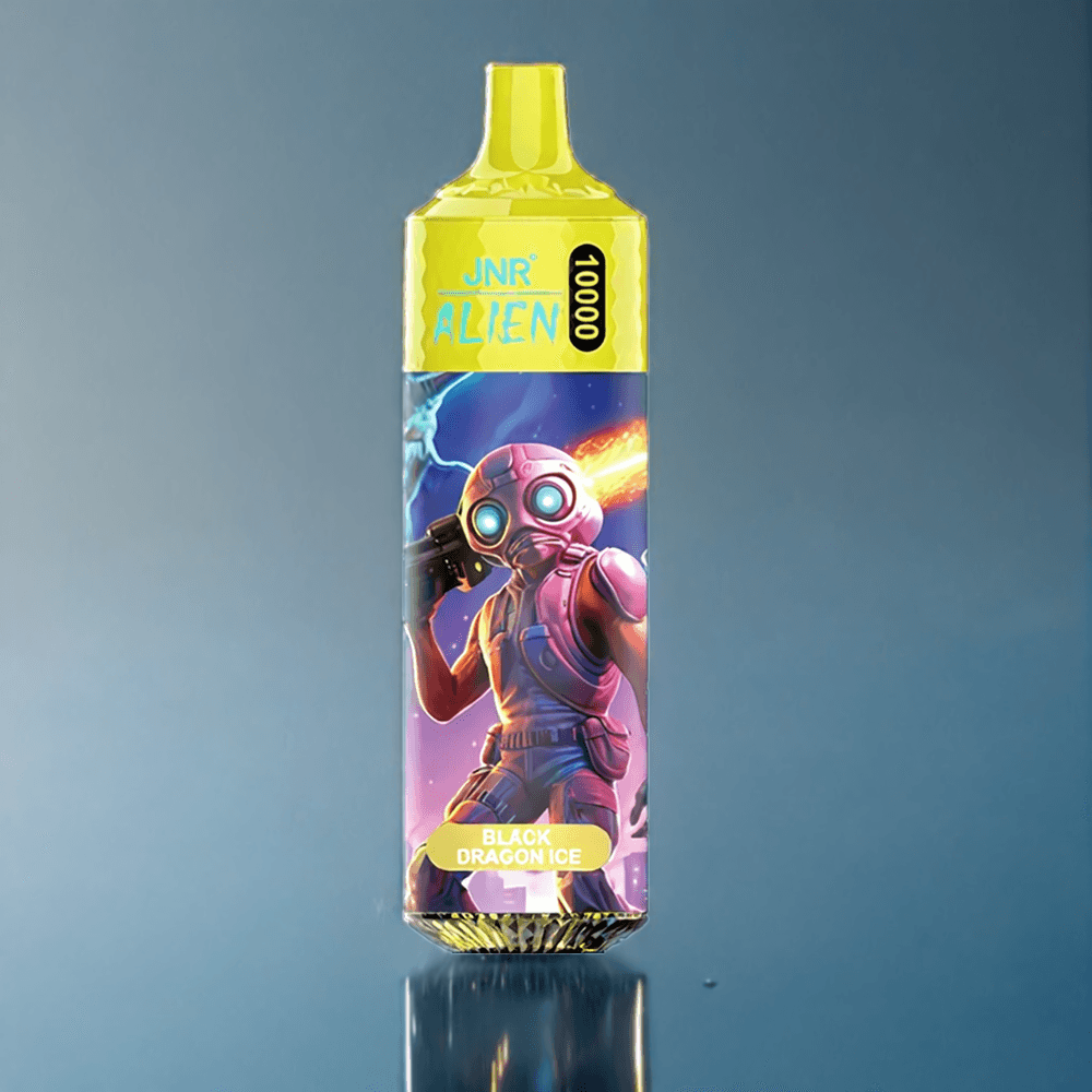 JNR Alien 10000 Puffs Dansk engros - Sort Drage Is med 850mAh Batteri og Type-C Hurtigopladning