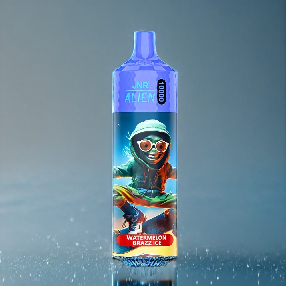 JNR Alien 10000 Puffs Dansk engros med 850mAh batteri, Type-C opladning og Vandmelon Brazz Is smag
