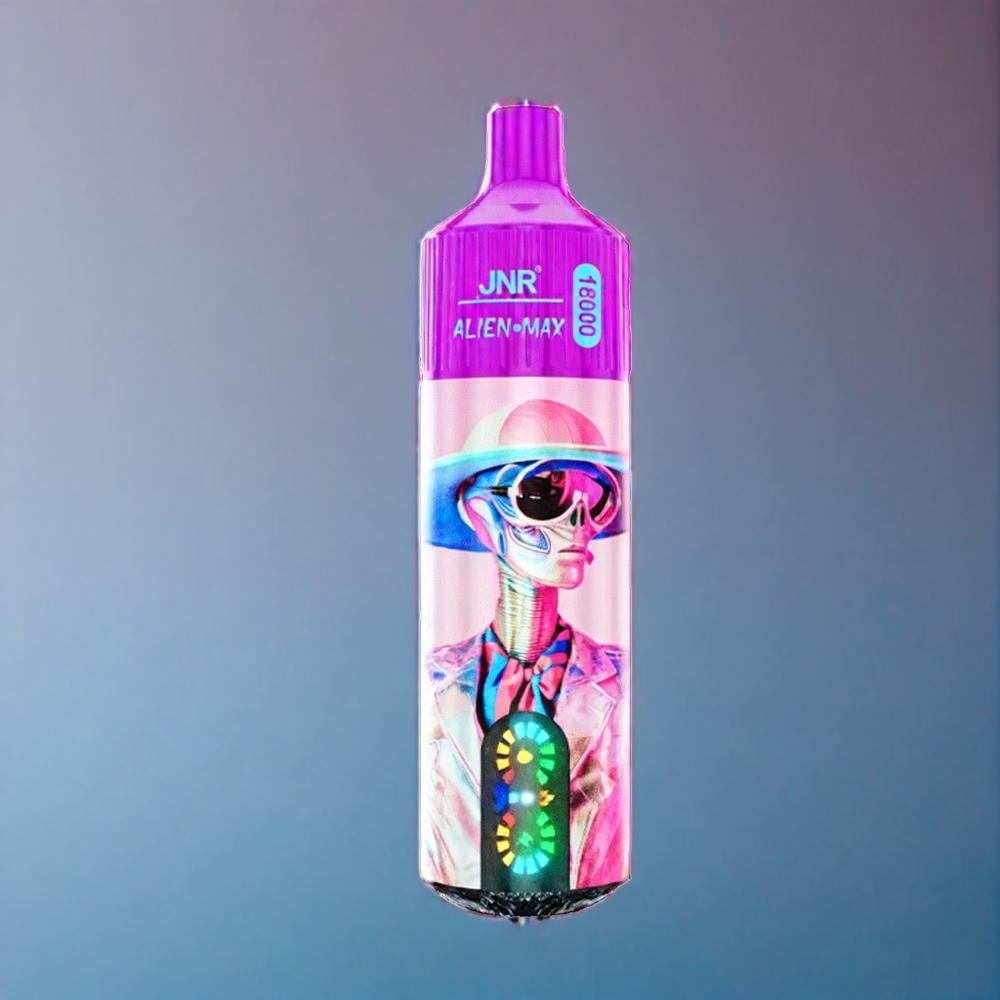 JNR Alien Max 18000 Puffs Dansk engros med Smart LED Display, Dobbelt mesh spole & 20 Smag - Hvid Fersken Razz