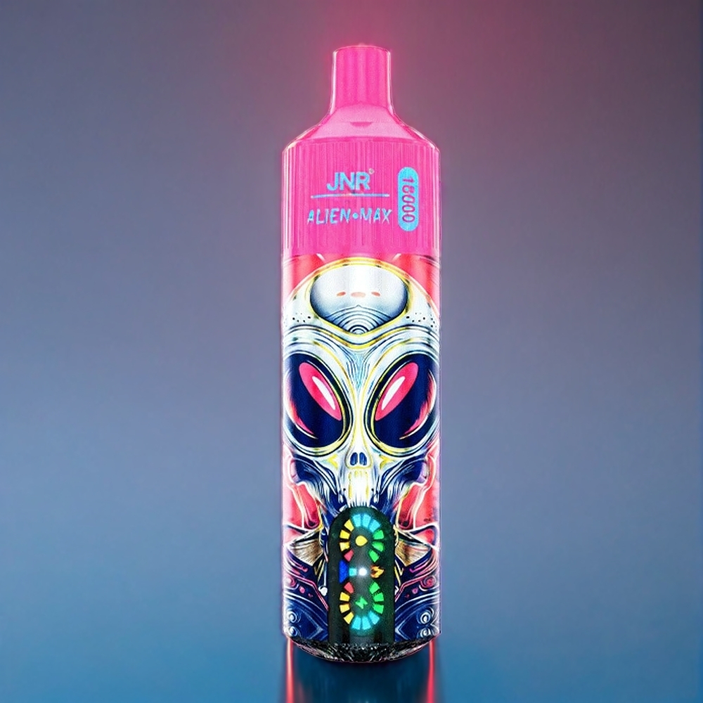 JNR Alien Max 18000 Puffs Dansk engros med Smart LED Display, Dobbelt mesh spole & 20 Smag - Kirsebær Bær