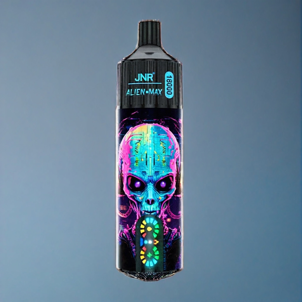 JNR Alien Max 18000 Puffs Dansk engros med Smart LED Display, Dobbelt mesh spole og Hubba Bubba Jordbær