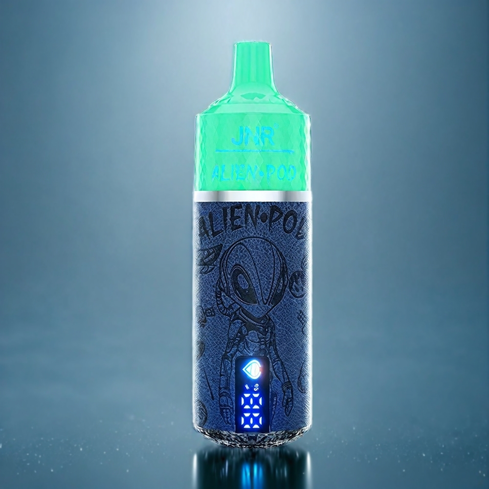JNR Alien Pod 13000 Puffs Dansk engros med Blåbær Meganate Is, 850mAh Batteri, Type-C Opladning, 20ml E-væske